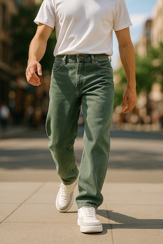 Cedy Denim Yüksek Kalite Baggy Fit Jean Leon Yüksek Bel Bol Kesim Kot Pantolon C352 Haki