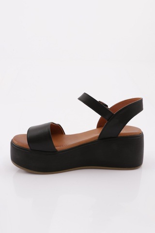 Dgn 6002 Kadin Kalin Taban Sandalet Siyah