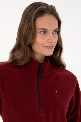 U.S. Polo Assn. Kadın Bordo Fermuarlı Dik Yaka Polar Sweatshirt 50316714-VR014