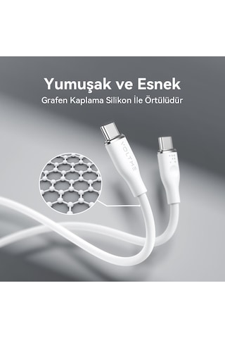 Voltme C2031 Powerlink Moss 100w Type-c Şarj Kablosu 1m 5a-beyaz