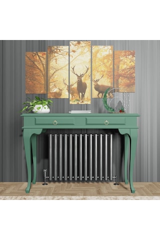 Roys Ahşap 120 Cm Yeşil Çekmeceli Petek Üstü Yüksek  Dresuar Ahşap