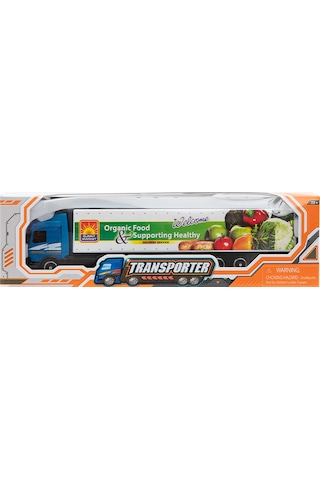 Express Wheels Transporter Die Cast Konteyner Kamyonu Mavi