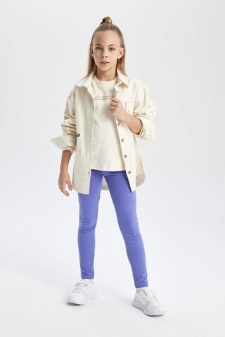 DeFacto Kız Çocuk Tayt B7786A8NSPR320 Mor