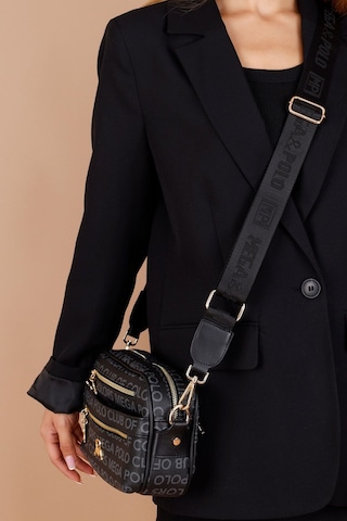 Mega Polo Kadın Monogram Çapraz Çanta Siyah