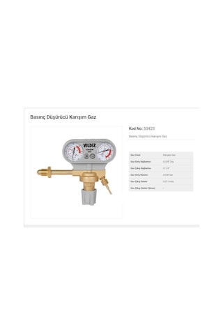 Yıldız 5342S Karışım Gaz Için Basınç Düşürücü Saat