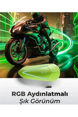 Motosiklet İntercom 2x Bağlantı Tüm Kasklara Uygun Işıklı Mod Motor 5.3 Bluetooth