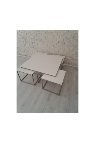 4küçük, 1büyük Mdf Boyalı, Metal Orta Sehpa Çok Renkli - 922828690 Çok Renkli