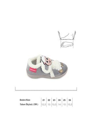 Gezer Kız Çocuk Bebe Cırtlı Ayarlanabilir Günlük Okul Kreş Panduf Ayakkabı Gri