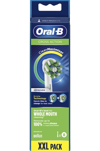 Oral-B Cross Action Clean Maximizer EB20 Diş Fırçası Yedek Başlığı 8'li