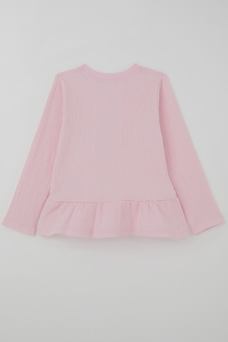Breeze Kız Çocuk Uzun Kollu Bluz Fiyonk Aksesuarlı 4-8 Yaş , Pembe