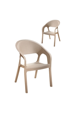 2 Adet Garden Cappucino Sandalye Bej