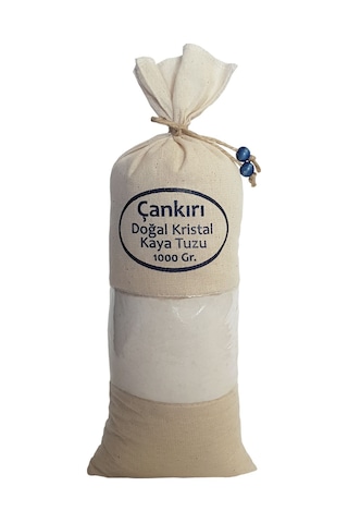 Çankırı Kristal Kaya Tuzu Ince Çekilmiş Beyaz Bez Torbada 1 Kg. Orijinal Çankırı Beyaz Tuz Kaya Tuzu
