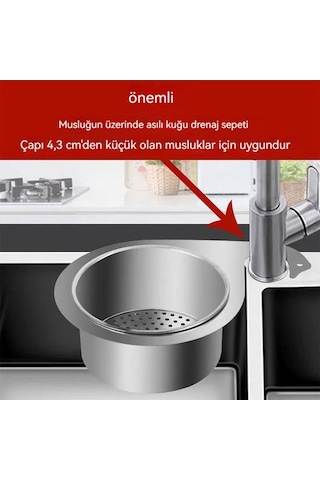 Novahub Lavabo İçin Paslanmaz Çelik Süzgeç Sepeti Gümüş