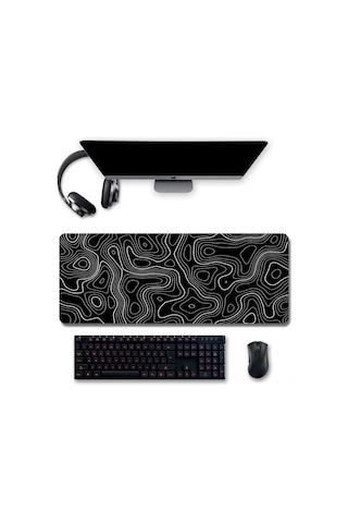 Yaozixa Oyuncu Masa Padı Büyük Boy 800x300x3mm Beyaz Desenli, Dayanıklı, Kullanıma Kolay Oyun Ve Ofis Mause Klavye Matı Diğer