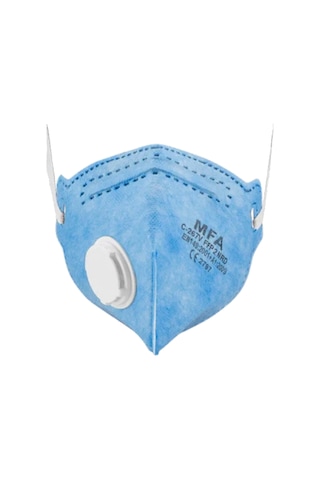 Mfa C-267v Ffp2 Nr D Ventilli Katlanabilir Toz Maskesi - Hydro-charging Filtre, Baret Uyumlu