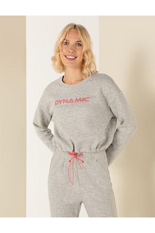 Pierre Cardin Gri Melanj Crop Top Sweatshirt 50254283-vr109