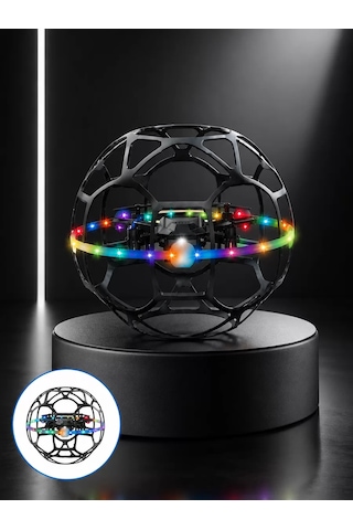Şarjlı Futbol Topu Tasarımlı Mini Drone Led Aydınlatmalı Akıllı