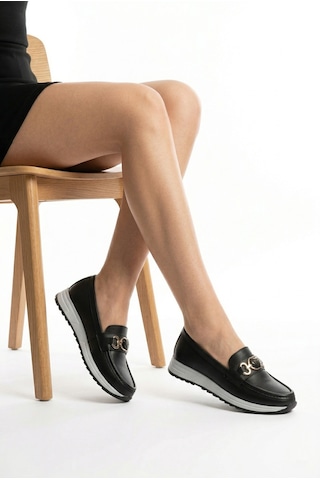 Giamgia Store Kadın Siyah Ortopedik Loafer Günlük Loafer Ayakkabı-2333