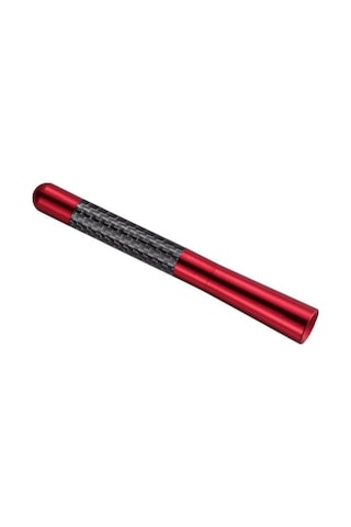 Oto Anten Alüminyum Alaşımlı Kırmızı Araç Şekillendirici 12 Cm Evrensel Karbon Fiber Radyo Fm Anteni