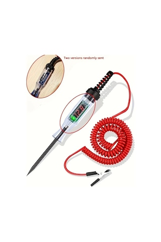 Willowhaven Kırmızı Yaylı Hat Dijital Göstergeli Araç Voltaj Test Cihazı Lcd Ekranlı 50v