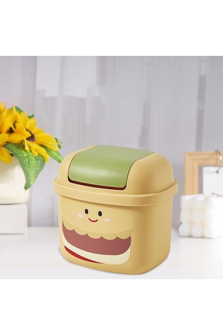Homyl Mini Masa Çöp Kutusu Kovası Ofis Ofisleri Için Sarı Sarı