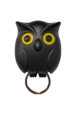 Youmex Duvar Tipi Baykuş Desenli Manyetik Anahtar Tutucu - Anahtarları Düzenle, Kolay Kurulum, Abs Plastik - Ev Dekorasyonu Ve Fonksiyon Birleşimi Siyah