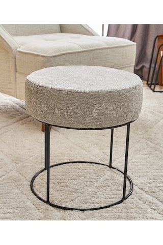 Favora Moon Steel Ayaklı Puf - Bej Bej