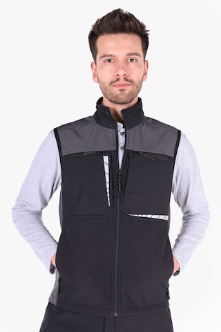 İş Yeleği Softshell Reflektörlü Siyah - Gri