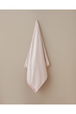 English Home Stripe Edge Pamuk Banyo Havlusu 70x140 Cm Pudra Pudra