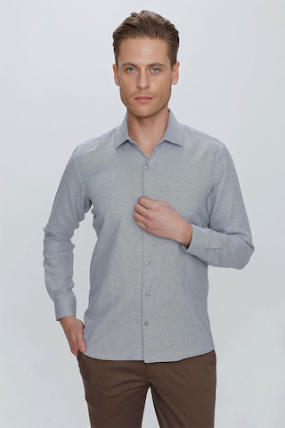 Efor Gk 672 Slim Fit Siyah Klasik Gömlek Siyah