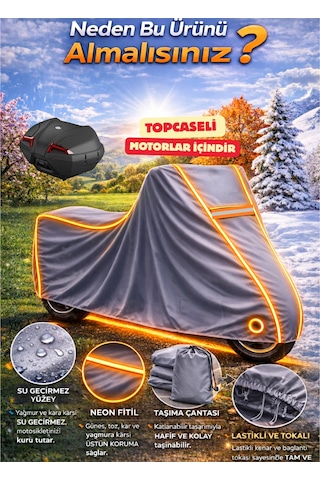 Voge 525 Dsx Topcaseli Neon Fitilli-tncu Su Geçirmez Motorsiklet Brandası