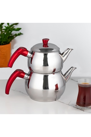 Porsima 3 Nolu Dayanıklı Ortaboy Paslanmaz Çelik Çaydanlık Takımı