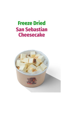 Freeze Dried San Sebastian Cheesecake Kurutulmuş Çıtır Cheesecake Küpleri, Karamelize Atıştırmalık - 100 Gr