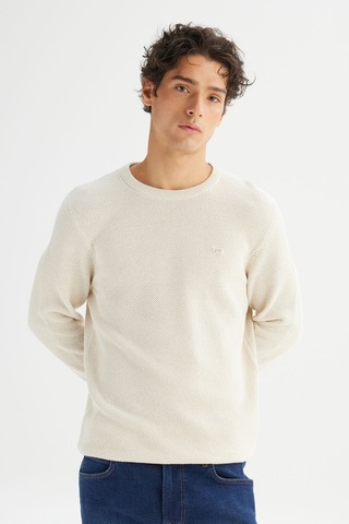 Lee Pamuklu Regular Fit Erkek Triko Kazak L2520364104 Ekru