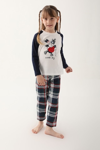 Arnetta Winter Day Beyaz Kız Çocuk Uzun Kol Pijama Takım Krem