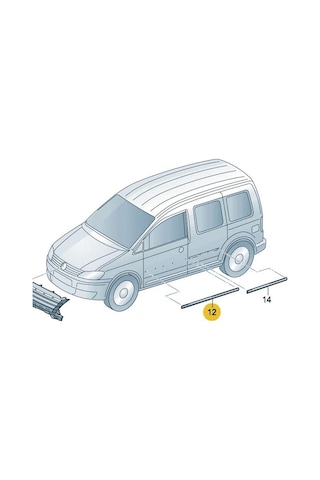 VW Caddy 11-15 Sağ Ön Kapı Çıtası Bandı Siyah Plastik 2K0853516E