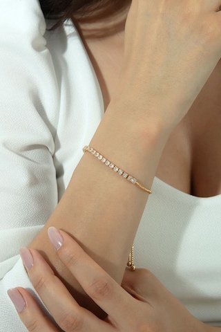 Altın Kaplama Suyolu Ayarlanabilir Çelik Bileklik Gold