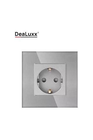 Dealuxx Cam Çerçeveli Tekli Gri Priz 193877358