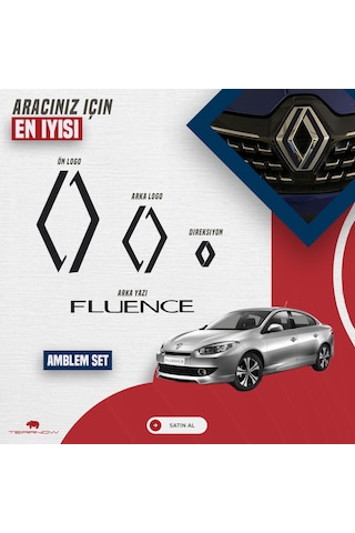 Renault Fluence 2009-2012 Yeni Tarz Amblem Kaplama- Piano Black