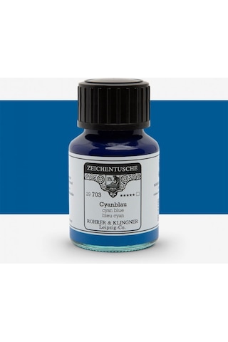 Rohrer&klingner Kaligrafi Mürekkebi Zeichentusche 29-airbrush-fırça-divit-boyama 50ml-703-cyan Blue Çok Renkli