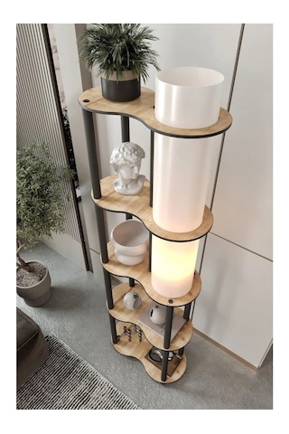 Ravilo Sperenza Dekoratif Raflı Lambader Meşe