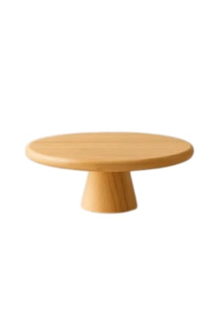 Bambu Ayaklı Sunumluk, 28 Cm Bambu Sunum Tabağı Açık Bej