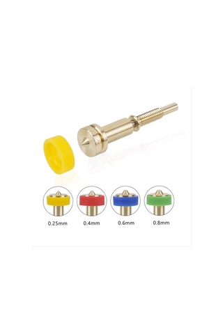 Gatherco Revo Hotend Ekstruder 0,25 Mm 0,4 Mm 0,6 Mm 0,8 Mm 3d Yazıcı Entegre Nozullar Pirinç Nozul 0,4 Mm