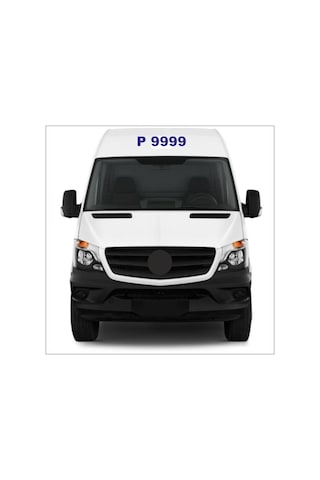 Servis Araçları Plaka Yazı Sticker Tavan-Sağ-Sol 3 Parça