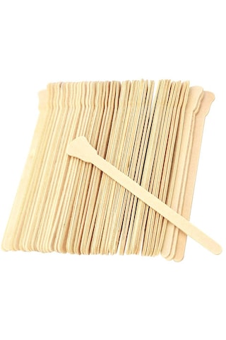 Suntek 50 Adet Ahşap Ağda Spatula Dil Basacağı Dövme Balmumu