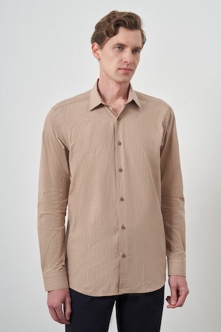 Morven Erkek Bej Pamuk Trend Slim Fit Sert Yaka Gömlek 25mc004056653 Bej Bej
