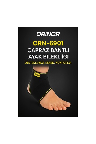 Orn-6902 Ortopedik Çapraz Bantlı Ayak Bilekliği Ayarlanabilir Cırtlı Destek Çok Renkli