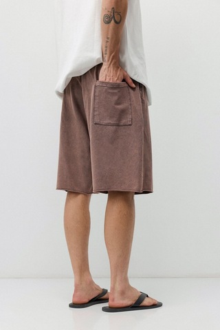 Vamos Oversize Yıkamalı Şort Kahve