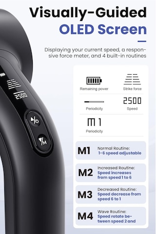 Bob And Brad D6 Pro Plus Isıtmalı Masaj Tabancası, 16 Mm Derin Doku, Oled Ekranlı Siyah