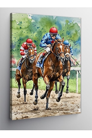 Kanvas Tablo At Yarışı Ve Hızın Coşkusu 50cmx70cm